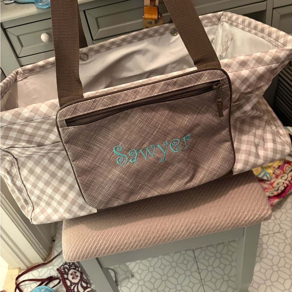 Thirty One Brown Checkered Women's Bag
